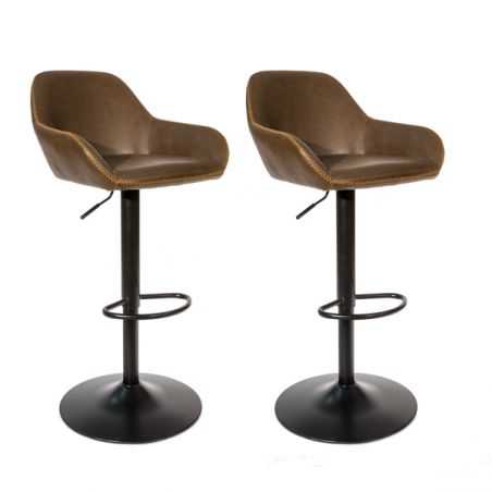 Brown Gas Lift Bar Stool Industrial Furniture Smithers of Stamford £420.00 