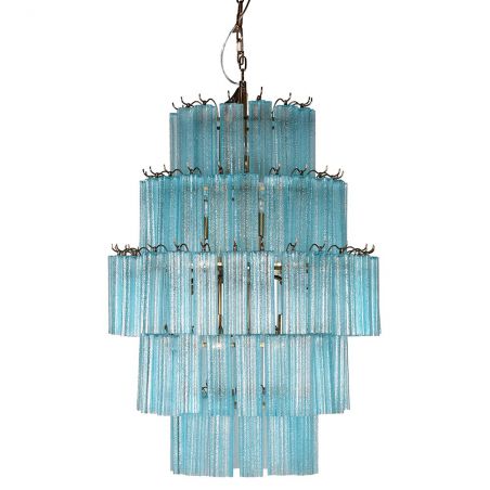 Blue Glass Tiered Chandelier Lighting Smithers of Stamford £1,550.00 