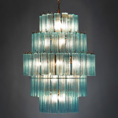 Blue Glass Tiered Chandelier Lighting Smithers of Stamford £1,550.00 