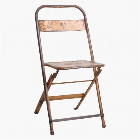 Vintage Metal Folding Outdoor Cafe Chairs Industrial Furniture Smithers of Stamford £115.00 