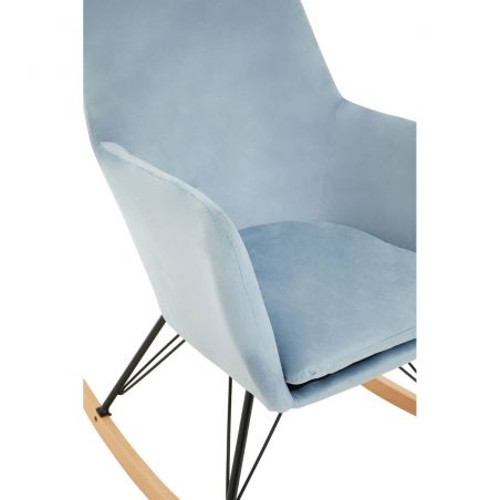 Stockholm Sky Blue Velvet Rocking Chair Designer Furniture Smithers of Stamford £300.00 