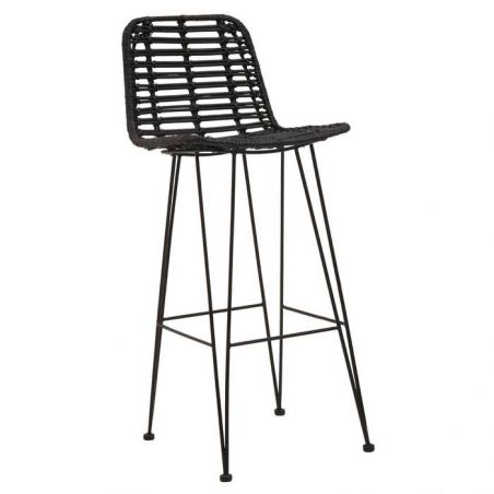 Black Rattan Bar Stools Retro Furniture Smithers of Stamford £158.00 