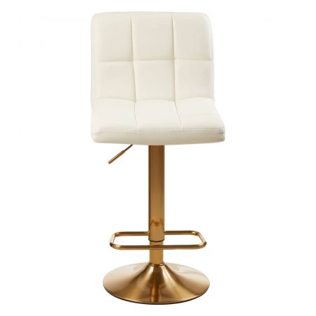 White and Gold Adjustable Gas Lift Bar Stool Furniture Smithers of Stamford £168.00 