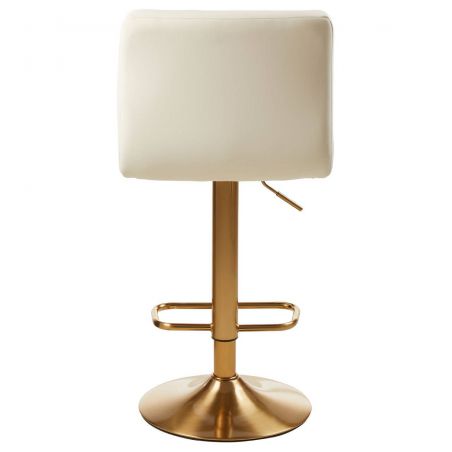 White and Gold Adjustable Gas Lift Bar Stool Furniture Smithers of Stamford £168.00 