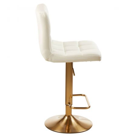 White and Gold Adjustable Gas Lift Bar Stool Furniture Smithers of Stamford £168.00 