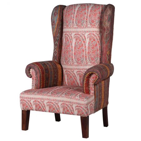 Paisley Pattern Tall Accent Armchair Designer Furniture Smithers of Stamford £881.00 