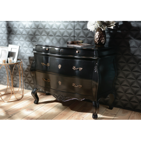 Louis XV Black French Bombe Chest Chest of Drawers Smithers of Stamford £1,788.00 