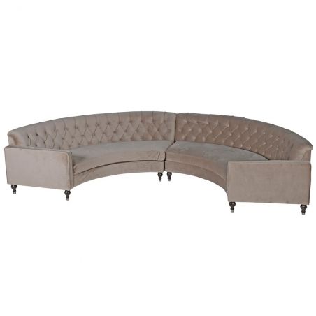 Taupe Curved Conversation Velvet Sofa Designer Furniture Smithers of Stamford £5,000.00 