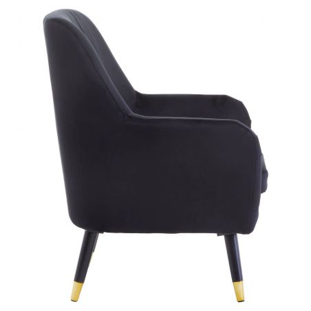 Vincent Black Velvet Armchair Designer Furniture Smithers of Stamford £300.00 