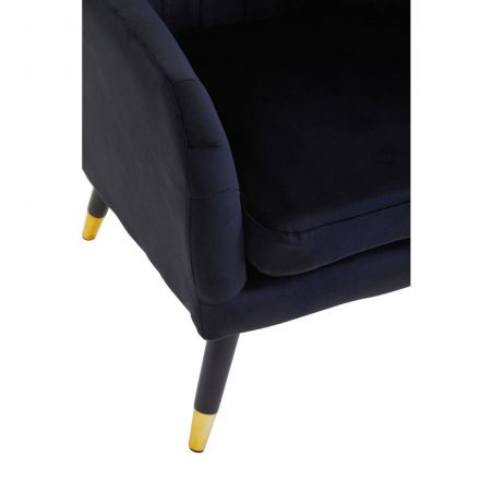 Vincent Black Velvet Armchair Designer Furniture Smithers of Stamford £300.00 