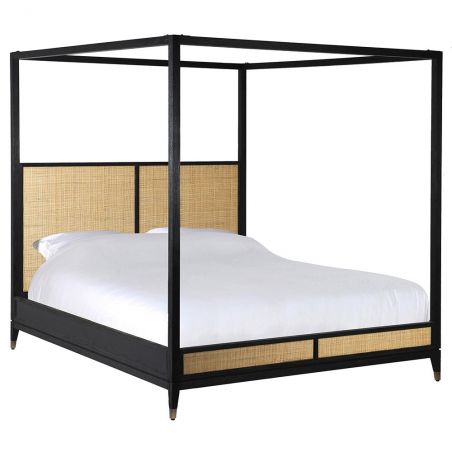 Ebony Rattan 4 Poster King Bed Bedroom Smithers of Stamford £3,168.00 