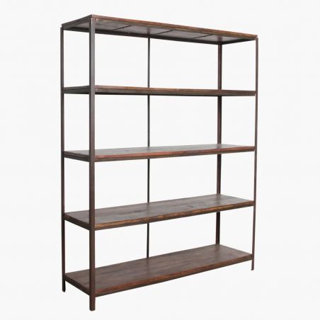 XL Factory Tall Iron Rack with Wooden Shelves Reclaimed Wood Furniture Smithers of Stamford £1,035.00 