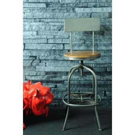 Vintage Swivel Bar Stool With Backs Industrial Furniture Smithers of Stamford £356.00 Store UK, US, EU, AE,BE,CA,DK,FR,DE,IE,...