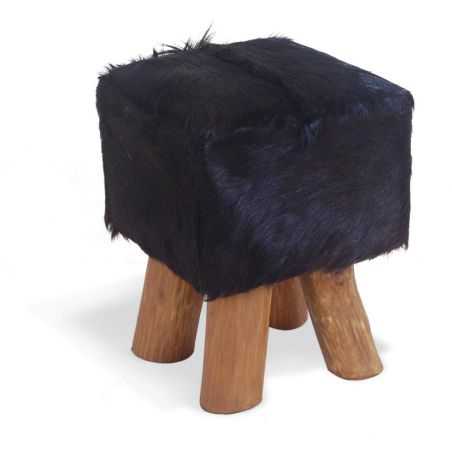 Goat Skin Fur Stool Footstools Smithers of Stamford £130.00 