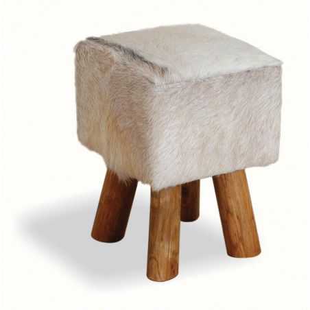 Goat Skin Fur Stool Footstools Smithers of Stamford £130.00 