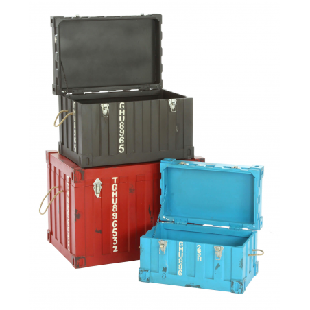 Shipping Container Storage Trunk Set Of 3 Industrial Furniture Smithers of Stamford £737.00 