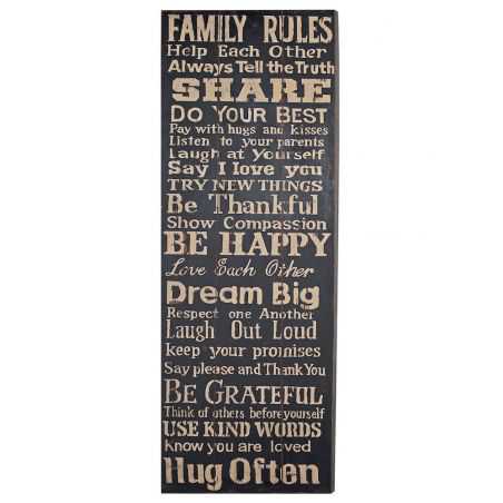 Family Rules Wood Sign Home Smithers of Stamford £81.25 