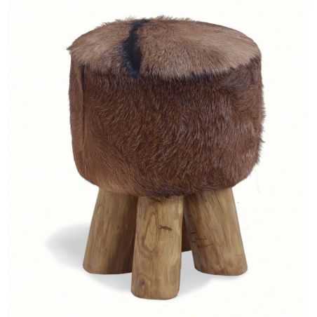 Goat Skin Fur Stool Footstools Smithers of Stamford £130.00 