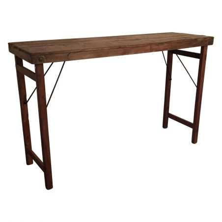 Factory Folding Reclaimed Wood Bar Table Industrial Furniture Smithers of Stamford £596.00 