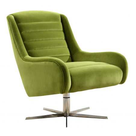 Vanhoose Swivel Green Velvet Armchair Smithers Archives  £1,046.