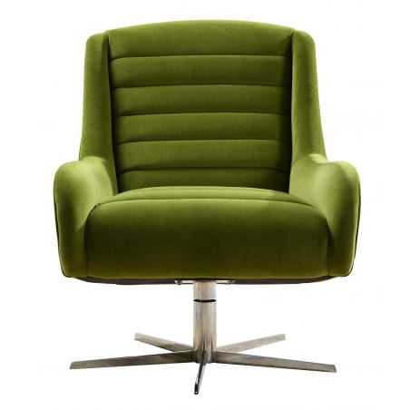 Vanhoose Swivel Green Velvet Armchair Smithers Archives  £1,046.